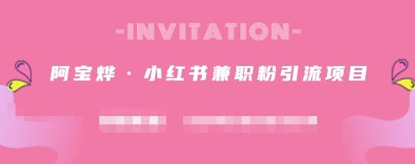 阿宝烨·小红书兼职粉引流项目，流量大，引流效果好【视频课程】-展望网