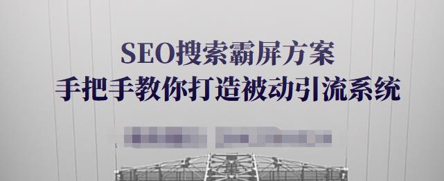 SEO搜索霸屏方案，手把手教你打造被动引流系统【视频课程】-展望网