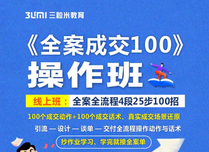 《全案成交100》全案全流程4段25步100招，操作班-展望网