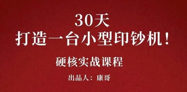 康哥30天打造一台小型印钞机：躺赚30万的项目完整复盘（视频教程）-展望网