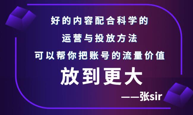 张sir账号流量增长课，告别海王流量，让你的流量更精准-展望网