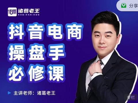 诸葛老王-抖音电商操盘手必修课:顶层设计,起号破局,爆款运营,数据分析