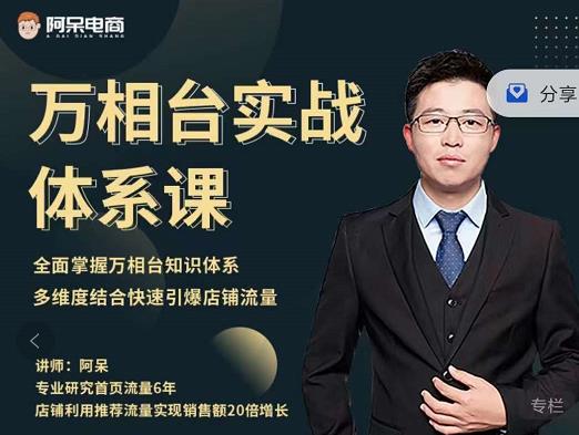 阿呆-万相台实战体系课，帮您全面掌握万相台知识体系-展望网