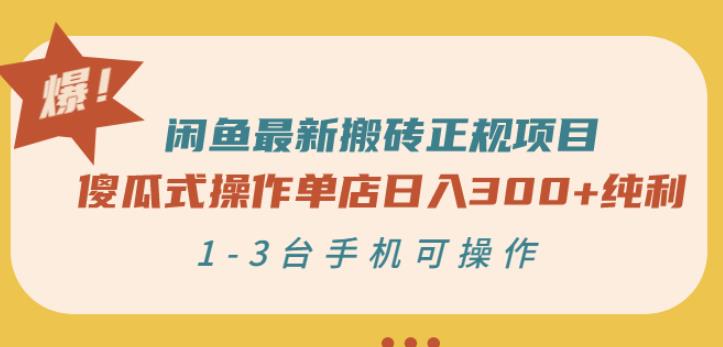 闲鱼最新搬砖正规项目：傻瓜式操作单店日入300 纯利，1-3台手机可操作-展望网