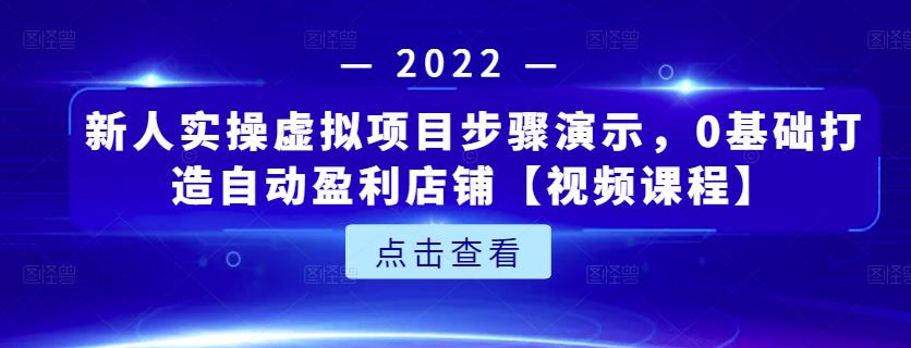 新人实操虚拟项目步骤演示，0基础打造自动盈利店铺【视频课程】-展望网