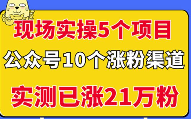 现场实操5个公众号项目,10个涨粉渠道,实测已涨21万粉!-展望网