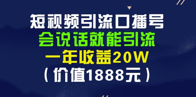 安妈·短视频引流口播号,会说话就能引流,一年收益20W(价值1888元)-展望网