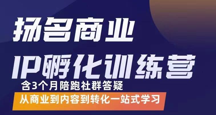 杨名商业IP孵化训练营，从商业到内容到转化一站式学 价值5980元-展望网