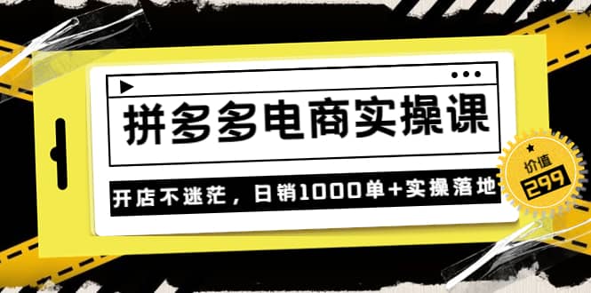 《拼多多电商实操课》开店不迷茫，日销1000单 实操落地（价值299元）-展望网