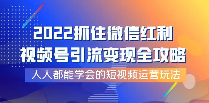 2022抓住微信红利，视频号引流变现全攻略，人人都能学会的短视频运营玩法-展望网