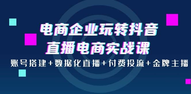 电商企业玩转抖音直播电商实战课：账号搭建 数据化直播 付费投流 金牌主播-展望网