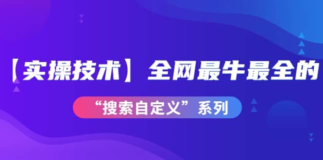 【实操技术】全网最牛最全的“搜索自定义”系列！价值698元-展望网