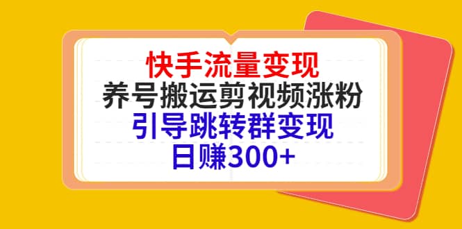快手流量变现,养号搬运剪视频涨粉,引导跳转群变现日赚300-展望网