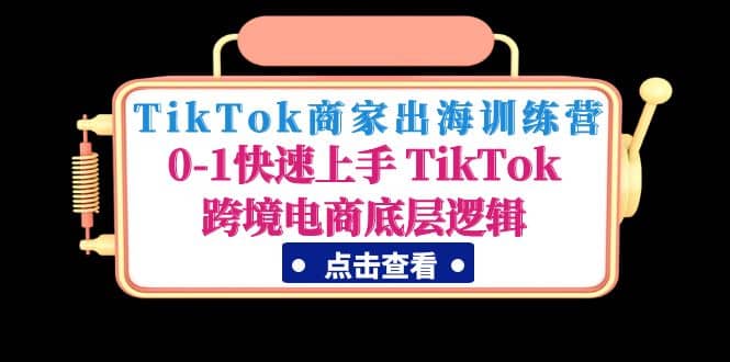 TikTok商家出海训练营：0-1快速上手 TikTok跨境电商底层逻辑(无水印)-展望网