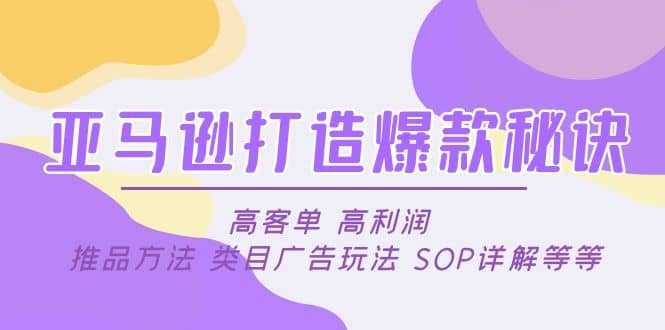 亚马逊打造爆款秘诀：高客单 高利润 推品方法 类目广告玩法 SOP详解等等-展望网