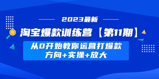 淘宝爆款训练营【第11期】 从0开始教你运营打爆款，方向 实操 放大-展望网