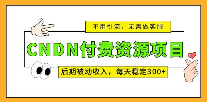 CNDN付费资源项目，不用引流，无需做客服，后期被动收入-展望网
