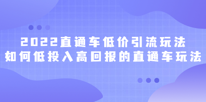 2022直通车低价引流玩法，教大家如何低投入高回报的直通车玩法-展望网