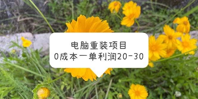 电脑系统重装项目，0成本一单利润20-30-展望网