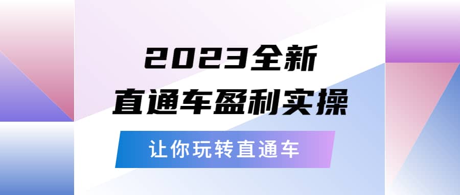 2023全新直通车·盈利实操：从底层，策略到搭建，让你玩转直通车-展望网