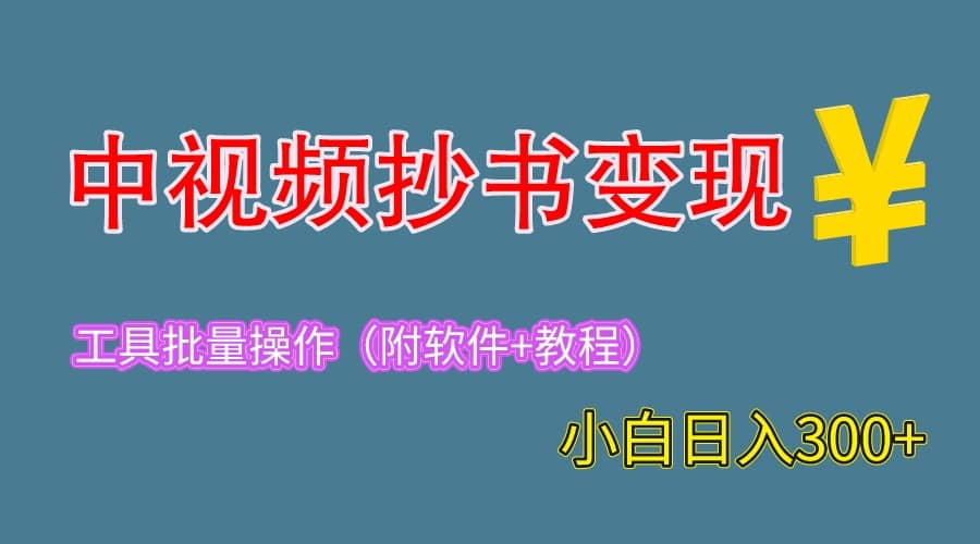 2023中视频抄书变现（附工具 教程），一天300 ，特别适合新手操作的副业-展望网
