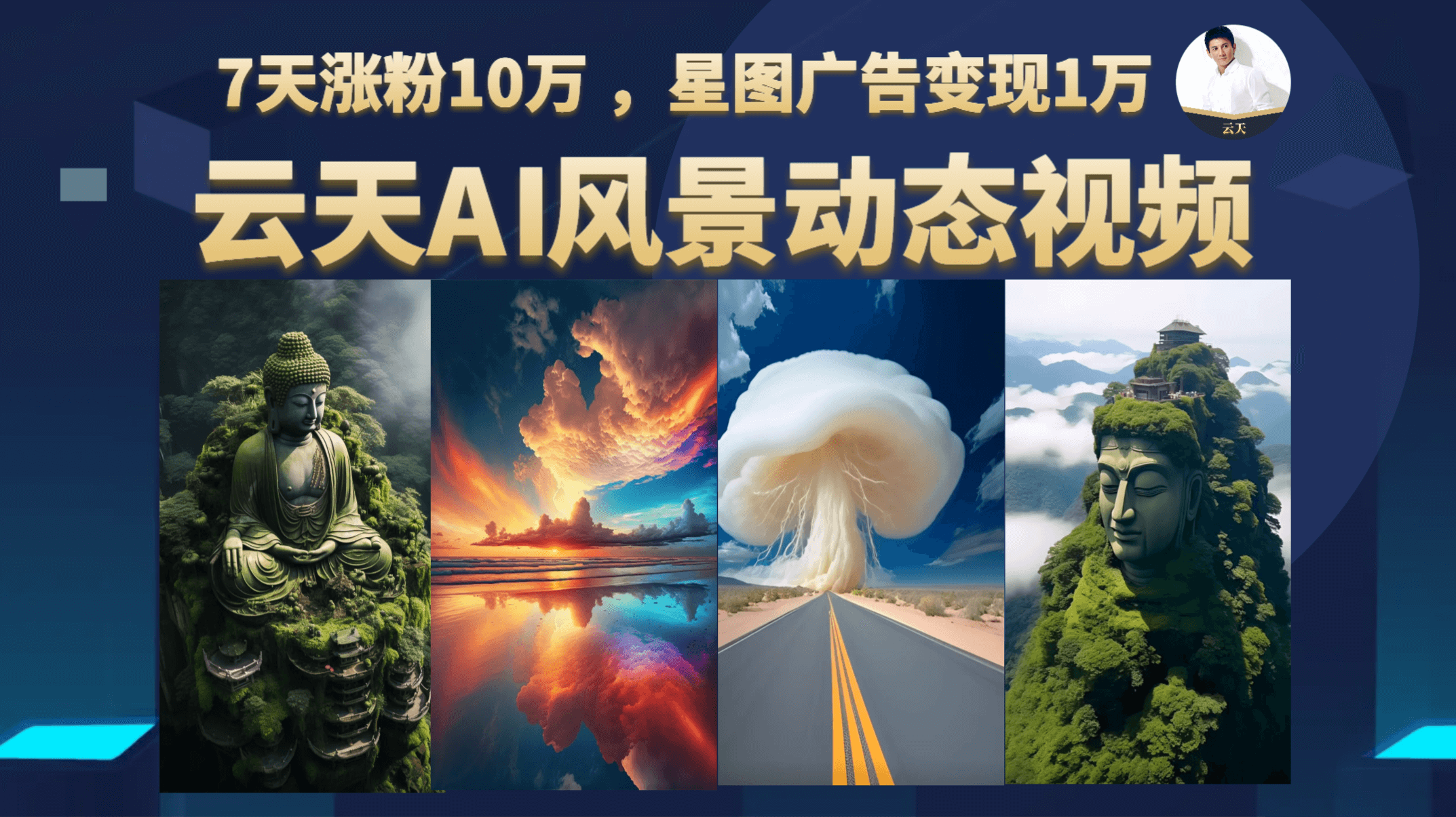 云天AI风景动图视频制作，7天涨粉10万 ，星图广告变现1万-展望网