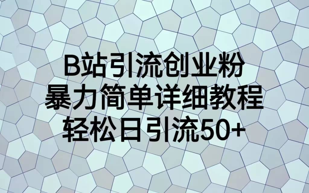 B站引流创业粉，暴力简单详细教程，轻松日引流50-展望网