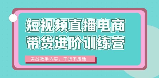 短视频直播电商带货进阶训练营：实战教学内容，干货不废话-展望网