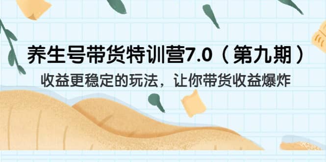 养生号带货特训营7.0（第九期）收益更稳定的玩法 让你带货收益爆炸（11节）-展望网