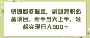 快递回收掘金，副业兼职必备项目，新手当天上手，轻松实现日入300＋-展望网