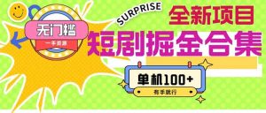 短剧掘金合集2.0  无门槛没成本 有手就行 单机100+-展望网