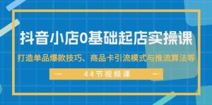 抖音小店0基础起店实操课，打造单品爆款技巧、商品卡引流模式与推流算法等-展望网