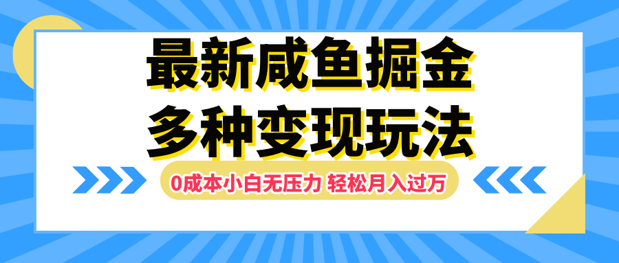 最新咸鱼掘金玩法，更新玩法，0成本小白无压力，多种变现轻松月入过万-展望网