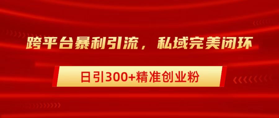 跨平台暴力引流，私域完美闭环，日引300+精准创业粉-展望网