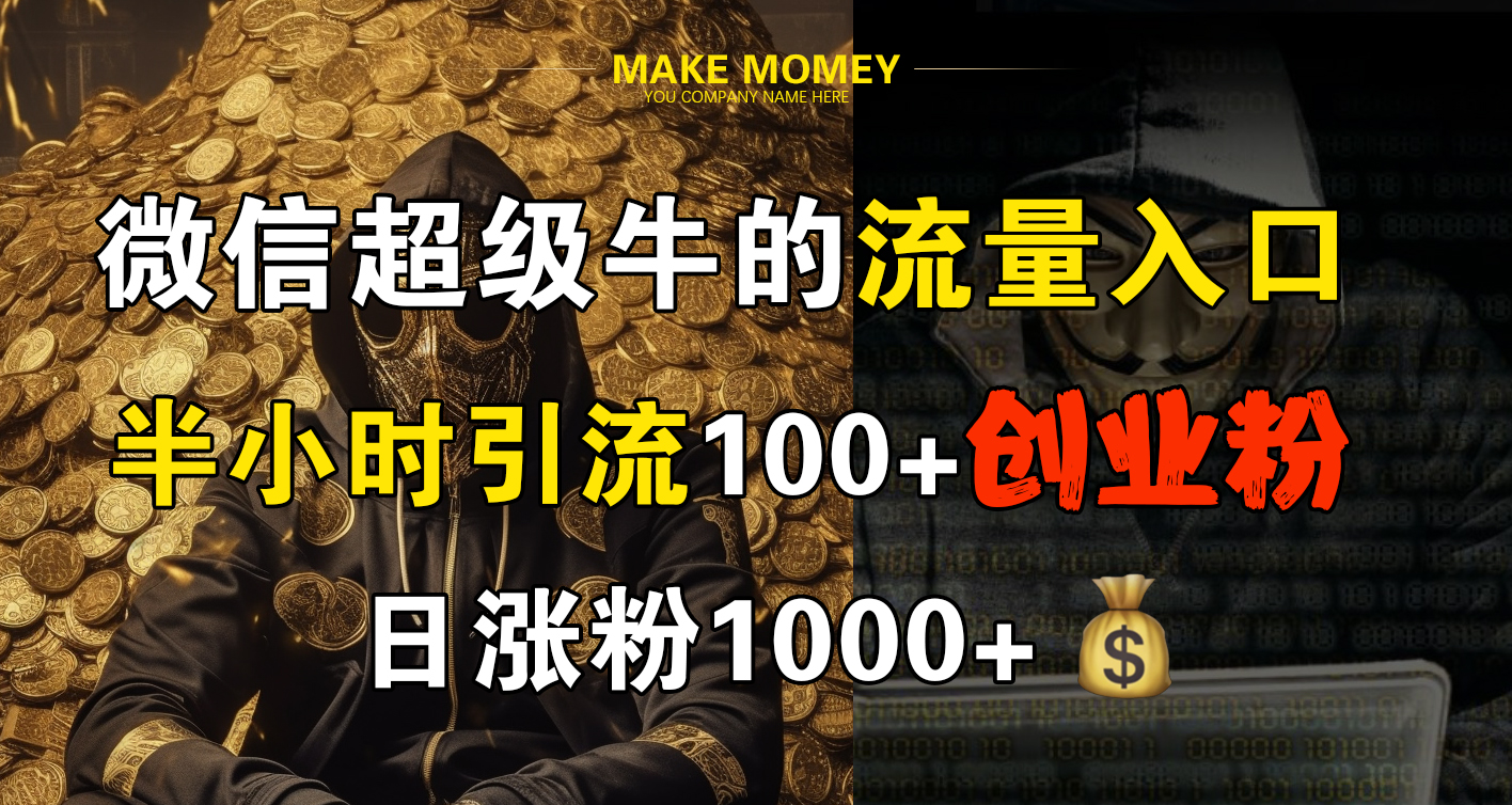 微信超级牛的流量入口,半小时引流100+创业粉,日涨粉1000+-展望网