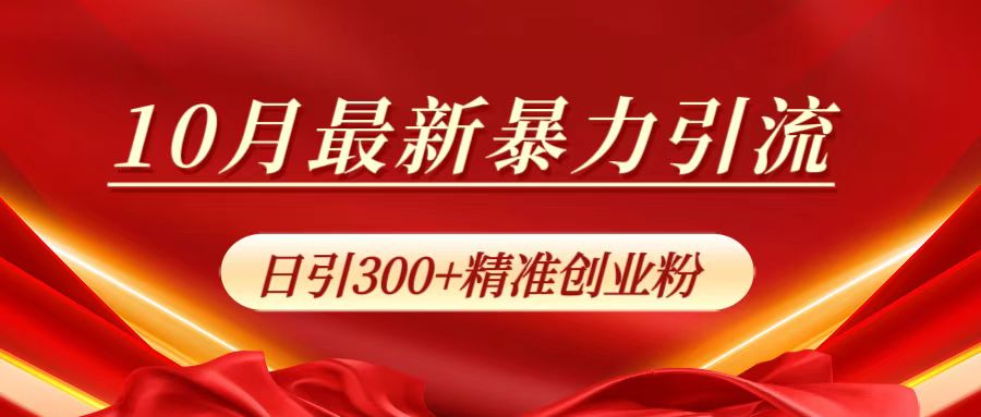 10月最新暴力引流,日引300+精准创业粉-展望网