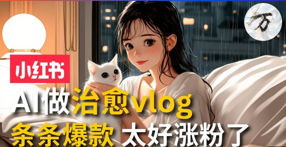AI治愈系vlog动画视频，小红书7天 涨粉破千，商单报价1500+，0成本制作，日入2000+，有手就会 -展望网