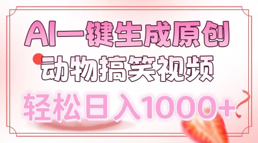 AI一键生成原创动物搞笑视频,轻松日入1000+-展望网