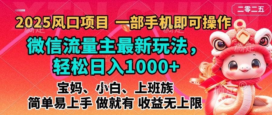 2025蓝海风口项目，微信流量主最新玩法，轻松日入1000+，简单易上手，做就有 收益无上限-展望网