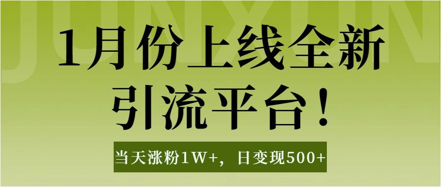 1月上线全新引流平台，当天涨粉1W+，日变现500+工具无脑涨粉，解放双手操作简单-展望网