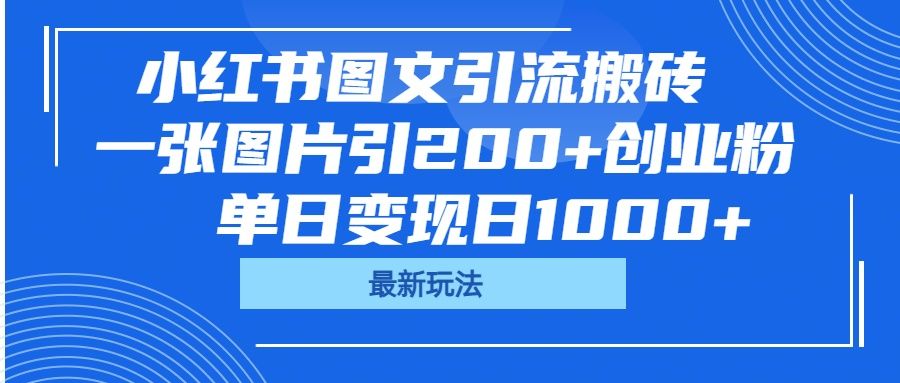 小红书图文引流搬砖，一张图片引200+创业粉，单日变现日1000+-展望网