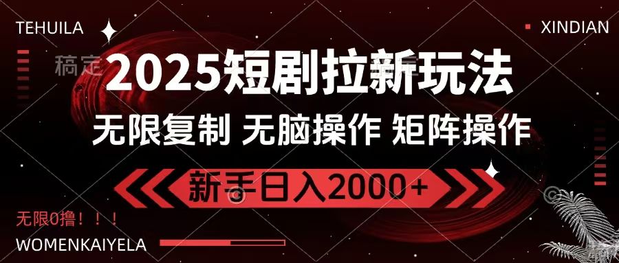 2025短剧拉新玩法，无需注册登录，无限0撸，无脑批量操作日入2000+-展望网