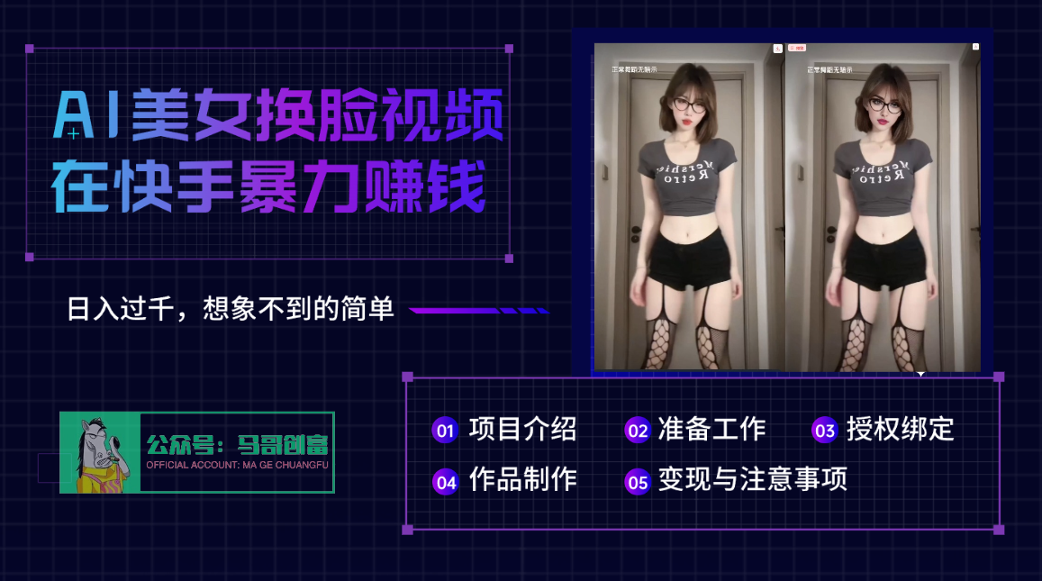 AI批量生成美女换脸视频,结合抖音快手暴利赚钱,通过此方法拉新日入过千-展望网
