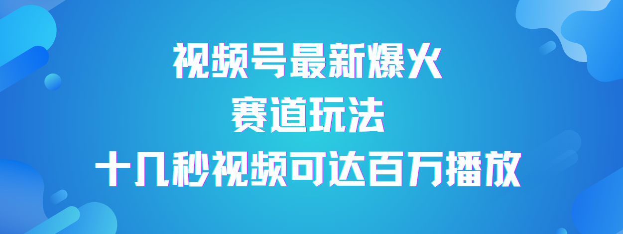 视频号最新爆火赛道玩法，流量巨大，视频制作简单，轻松月入数万-展望网