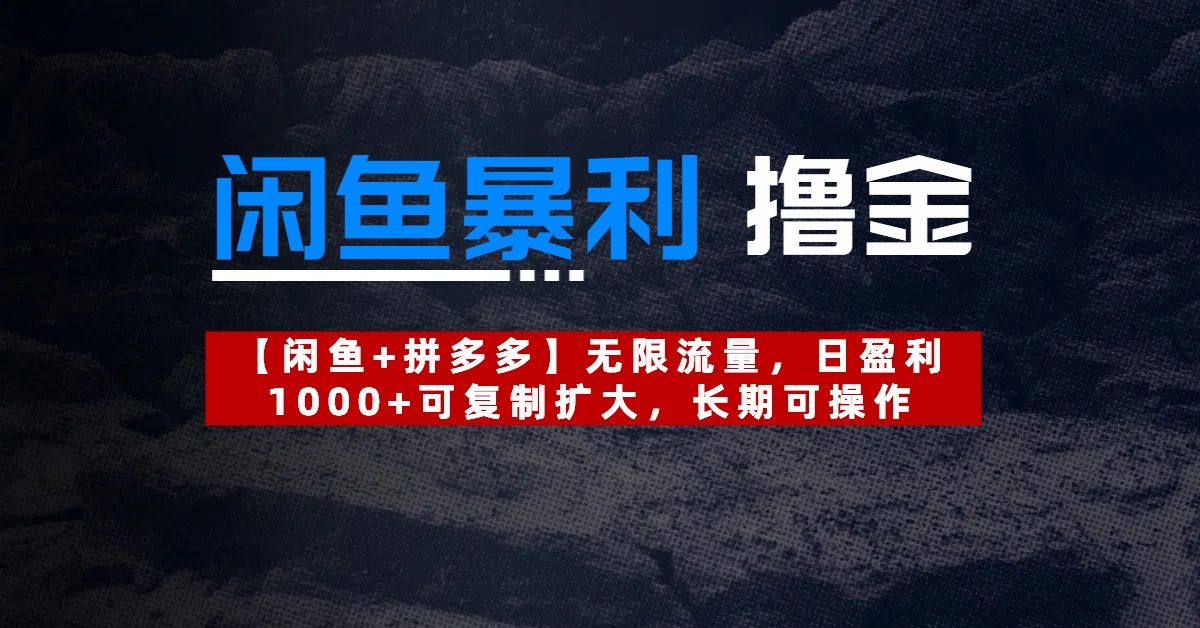 【闲鱼暴利撸金】无限流量，日盈利1000+可复制扩大，长期可操作-展望网