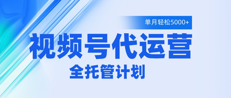 视频号代运营2.0，全程托管招募，单月轻松变现5000+-展望网