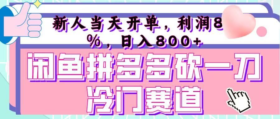 咸鱼拼夕夕砍一刀冷门暴力赛道，新人当天开单，利润百分之八十，日入 800+-展望网