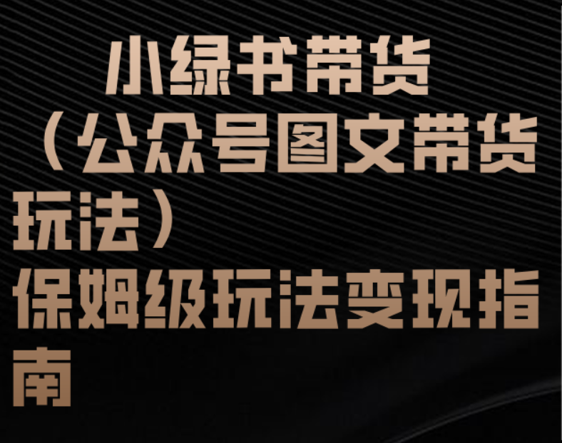 小绿书带货（公众号图文带货玩法）保姆级玩法变现指南-展望网
