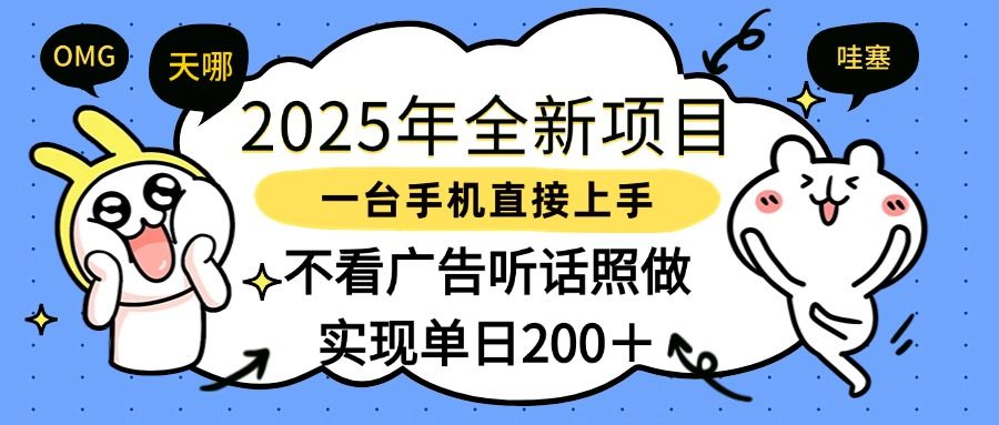 2025年全新项目一部手机轻松上手，实现单日200＋-展望网