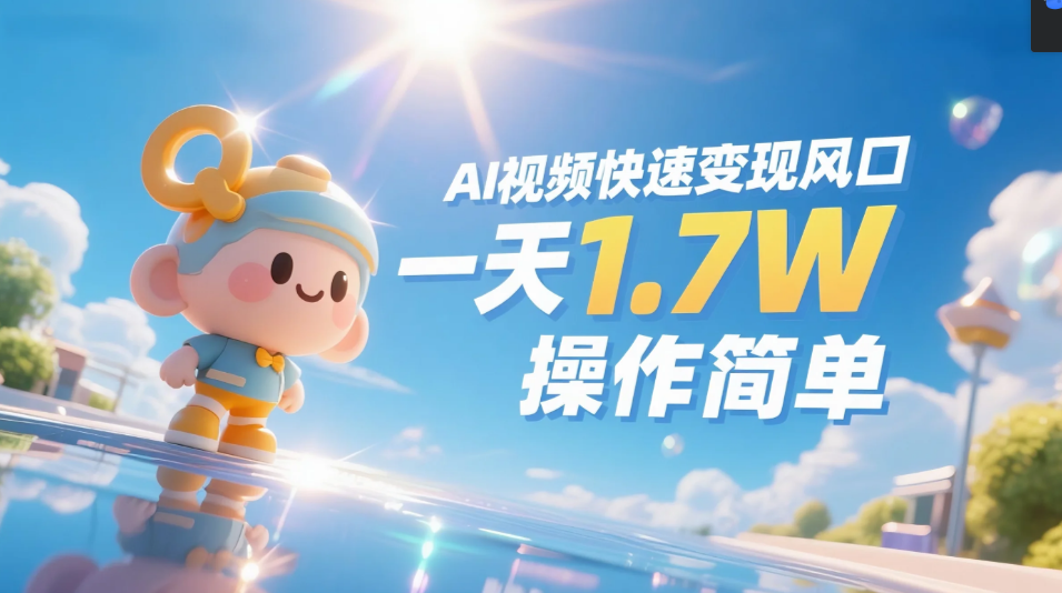 《Ai视频变现风口，一天1.7W，收入无上限，操作简单》-展望网